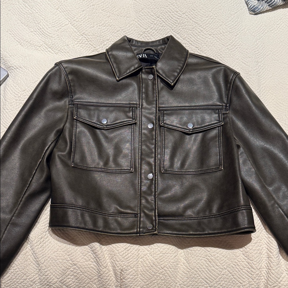 Zara Dark Brown Leather Jacket